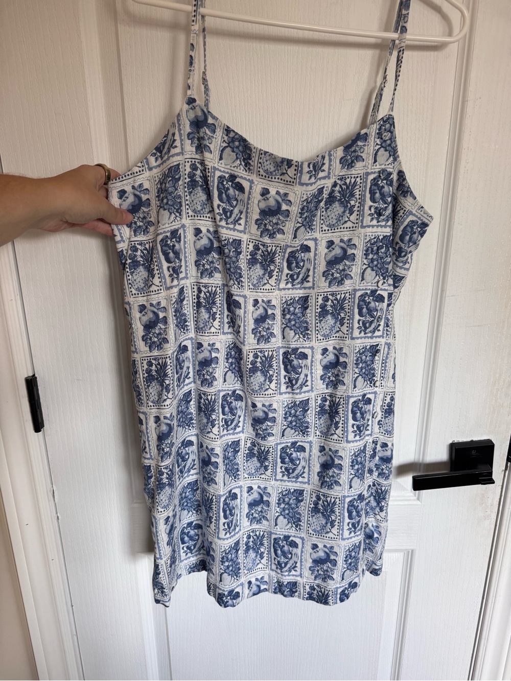Abercrombie & Fitch Blue and White Floral Tile Mini Dress
